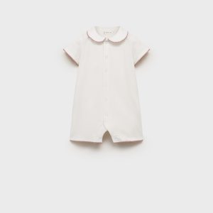 Babydoll-neck bodysuit pyjamas