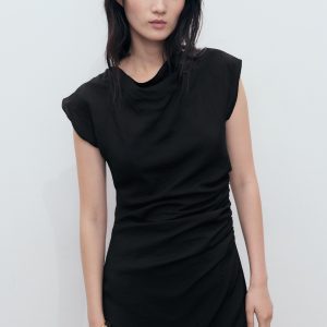 Draped straight dress