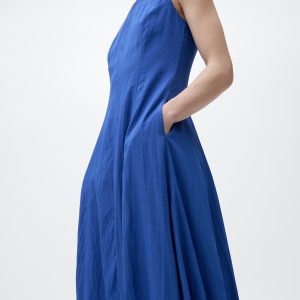 Midi-dress with puffed hem