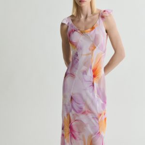 Floral dress with ruffle detail