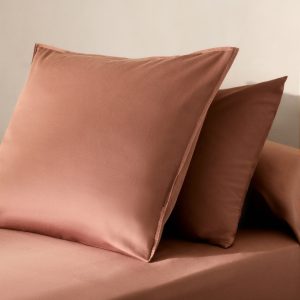 Washed satin cotton pillowcase with double stitching 45x110 cm