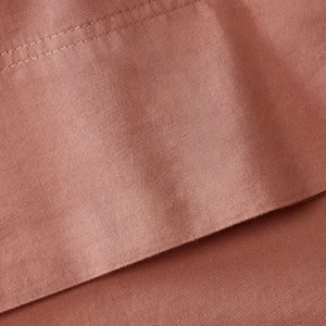 Washed cotton satin double-stitched top sheet for 180/200 cm bed