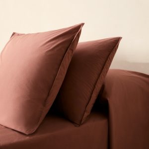 Two cotton poplin pillowcases with double stitching 60x60 cm