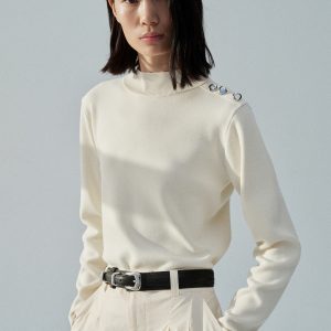 Buttons detail knit sweater