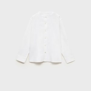 Mao collar linen shirt