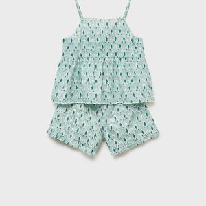 Pajama shorts with ruffles