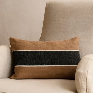 Linen woven striped cushion cover 30x50 cm