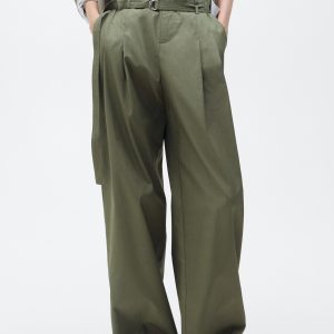 Wide leg pants with belt