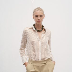 Semi-transparent striped shirt