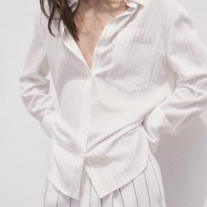 Semi-transparent striped shirt