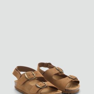 Buckle leather sandals
