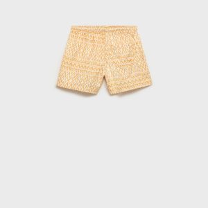 Printed swimsuit with drawstring