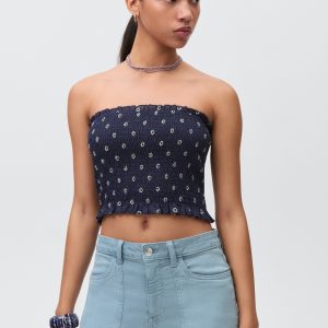 Straight-fit denim shorts