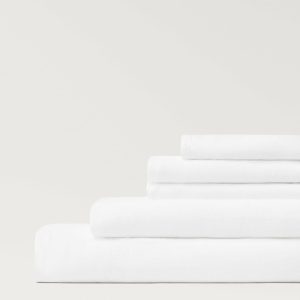 Washed linen fitted sheet for 180 cm bed