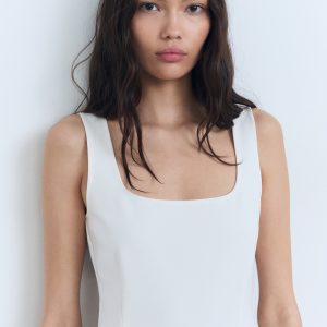 Strappy dress with pleat detail