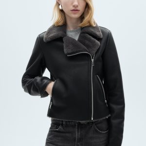 Jacket with shearling-effect lining