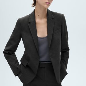 Pinstripe suit blazer