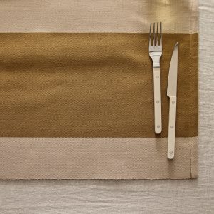 Cotton yarn-dyed striped placemat