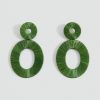 Natural fiber circular-design earrings