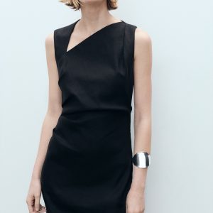 Asymmetrical linen dress