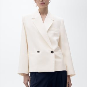 Contrasting double-breasted blazer