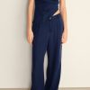 Wide leg lyocell pants with pleats
