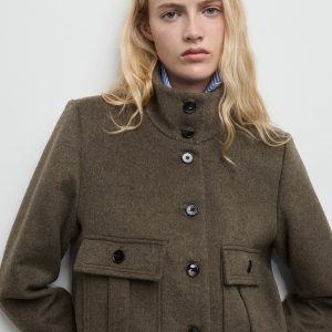 Wool-blend jacket with pockets