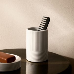 Stoneware embossed bathroom glass