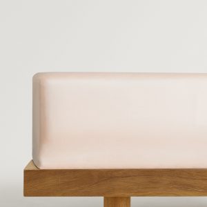 600-thread washed cotton fitted sheet for 135/140 cm bed