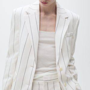 Pinstripe suit jacket