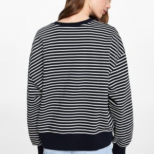Striped cotton-blend sweatshirt