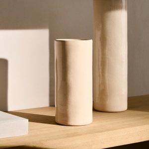 Stoneware cylindrical vase 20cm