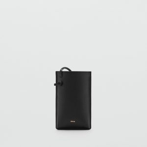 Saffiano-effect crossbody cell phone case