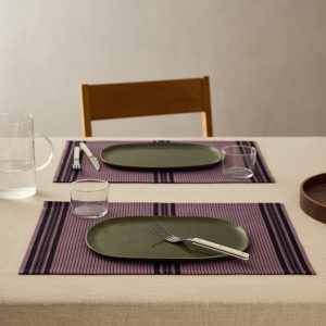 Cotton yarn-dyed striped placemat