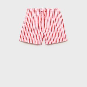 Striped drawstring swimsuit