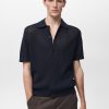 Openwork knitted cotton shirt