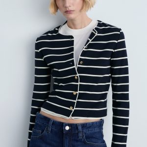 Stripped knit cardigan