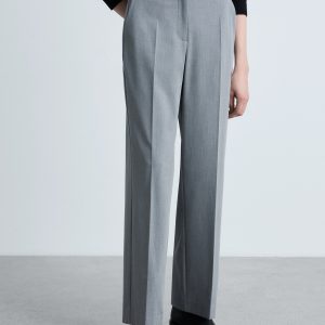 Straight mid-rise pants
