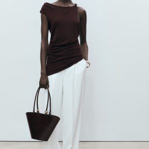 Shopper bag with metallic detail