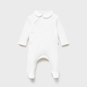 Cotton bodysuit with Peter Pan collar