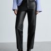 Straight-leg Faux-effect trousers