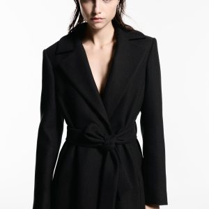 Manteco wool coat with detachable fur collar