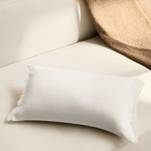 Linen fringed cushion cover 30x50 cm