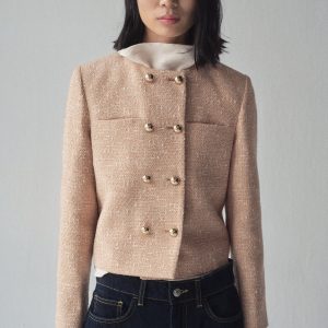 Double-breasted tweed jacket