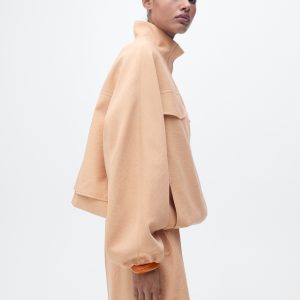 Oversized lyocell jacket with pockets