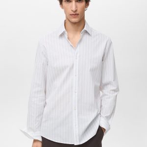 100% cotton regular-fit striped shirt