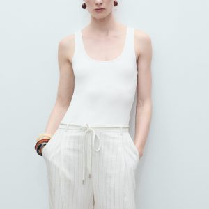 Striped combined knitted jumpsuit