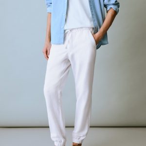 Cotton-linen jogger pants