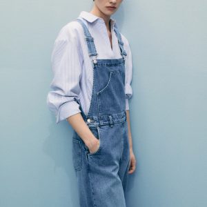 Straight denim dungarees