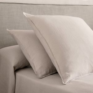 Two washed linen pillowcases 50x75 cm